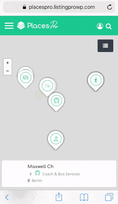 Mobile X layout demonstration Map Results