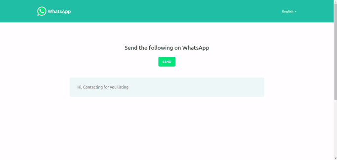 Whatsapp Redirect page to send the message